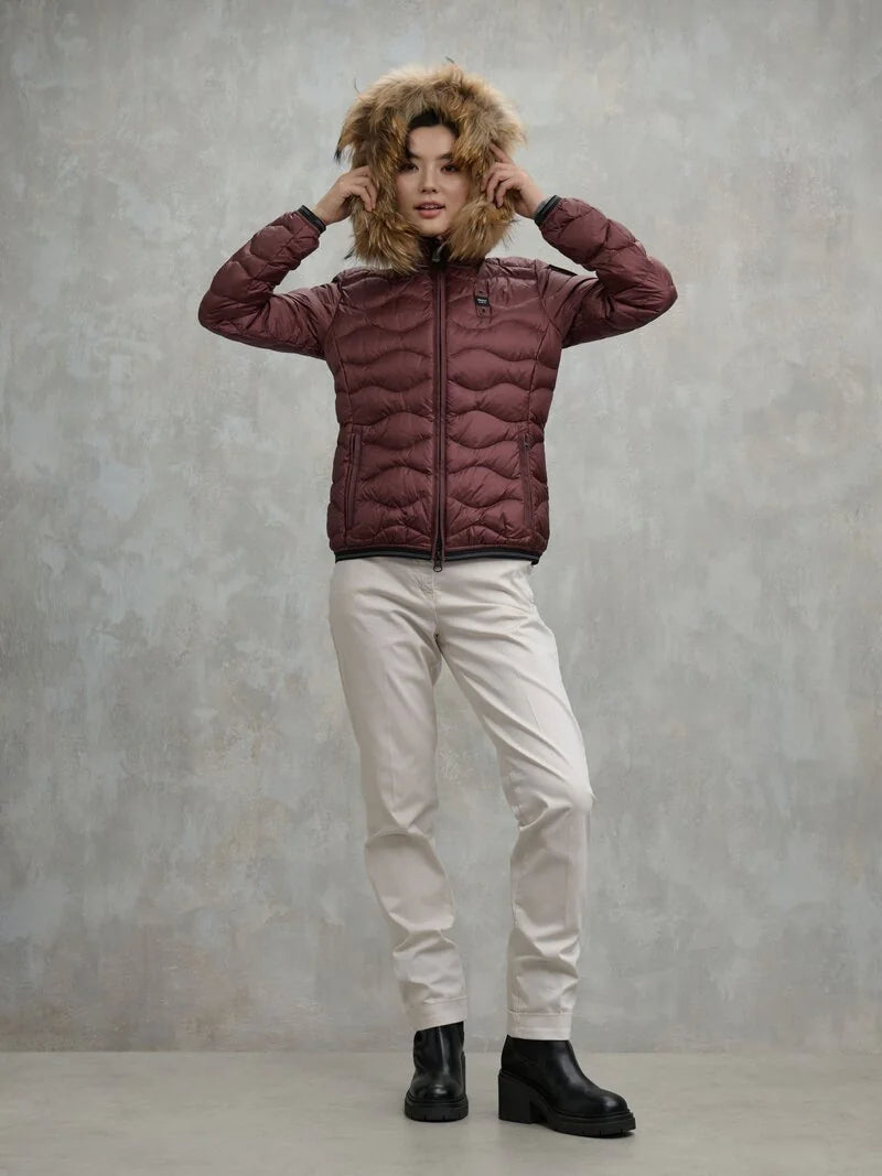 PIUMINO CON BORDO IN PELLICCIA BLAUER