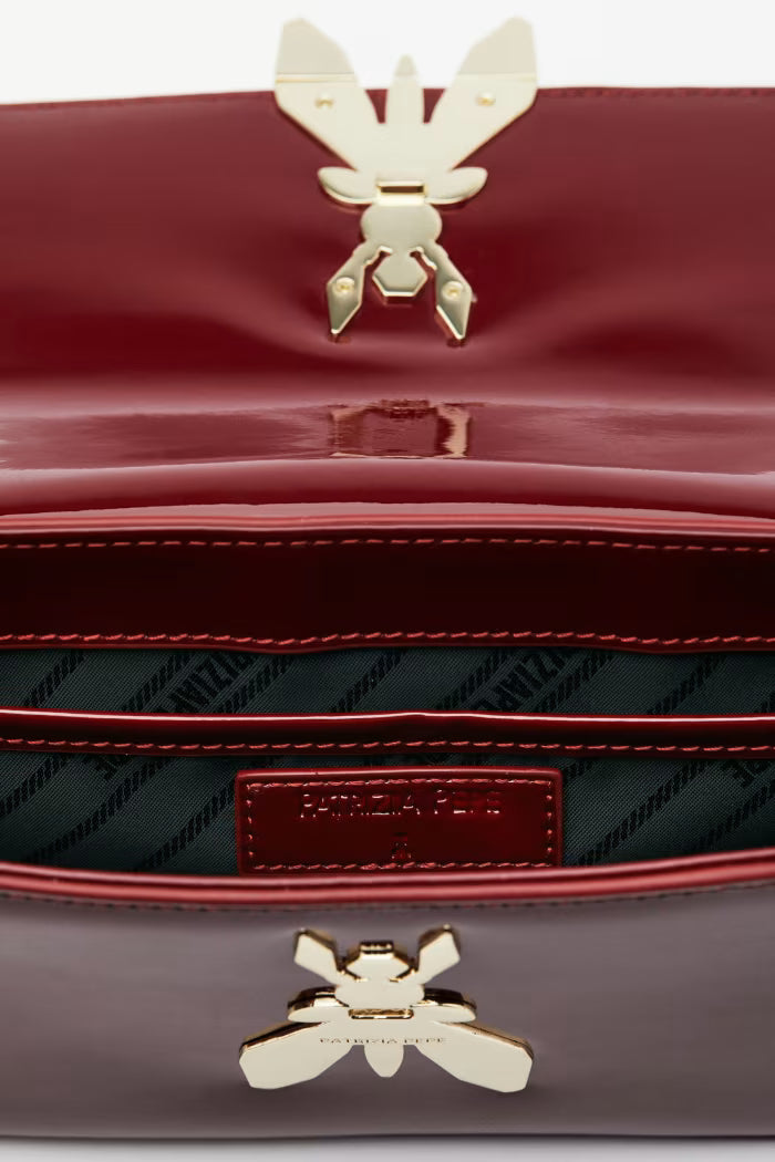 Borsa a spalla "ESSENTIAL" Fly in pelle verniciata Patrizia Pepe