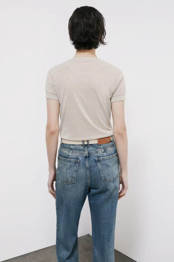 T-shirt in maglia con logo strass Patrizia Pepe
