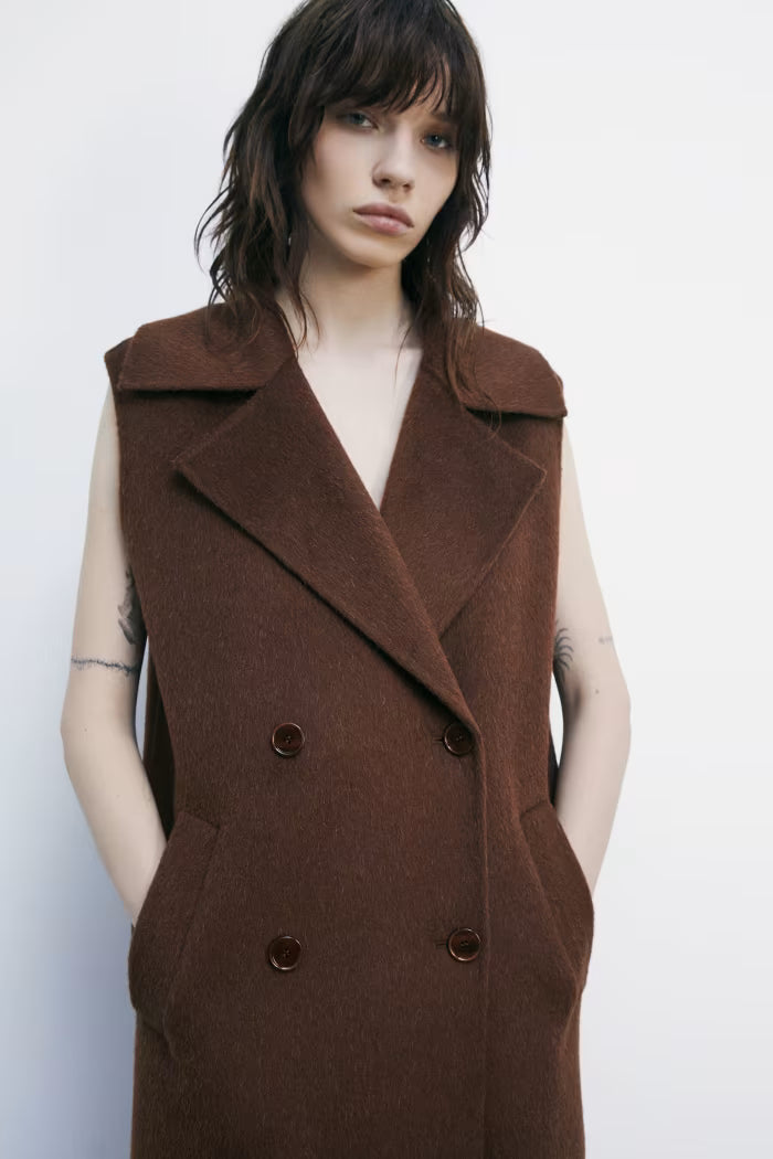 Cappotto smanicato in lana e alpaca Patrizia Pepe