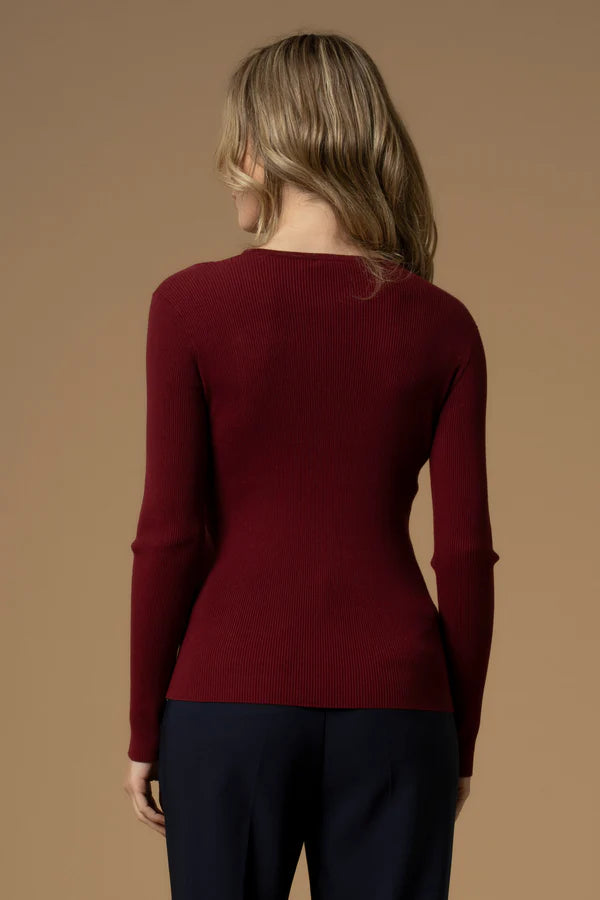 Maglia effetto cut-out con bottoni dorati Kocca