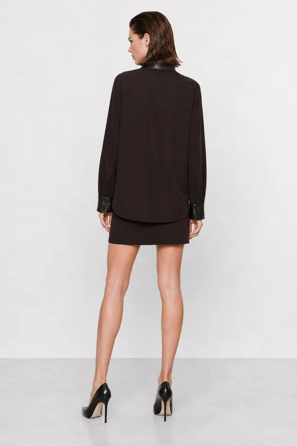 CAMICIA CON DETTAGLI IN SIMILPELLE KOCCA