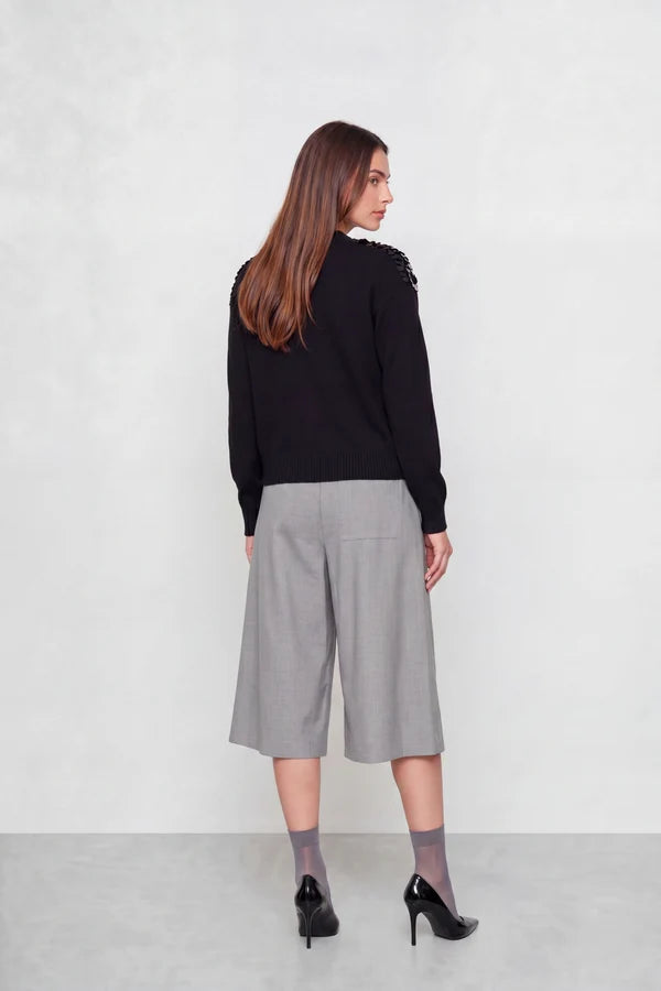 CARDIGAN CON PAILLETTES E SCOLLO A V KOCCA