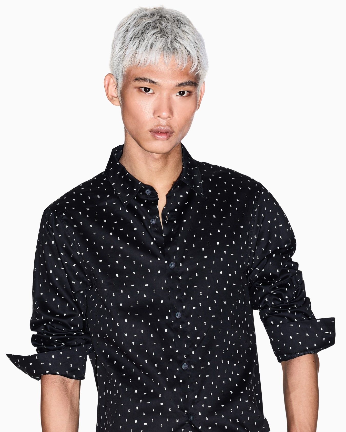 Camicia regular fit logo lettering Armani Exchange