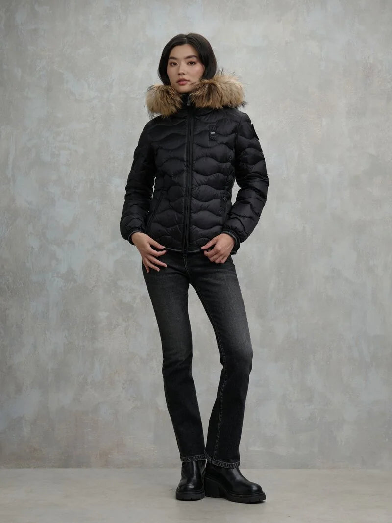 PIUMINO CON BORDO IN PELLICCIA BLAUER