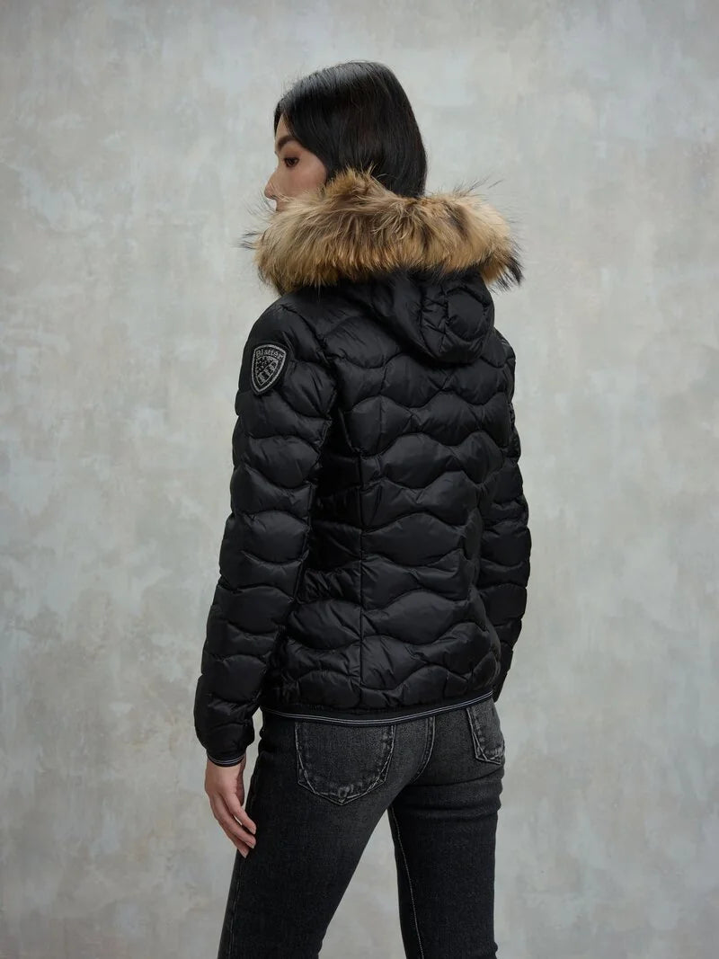 PIUMINO CON BORDO IN PELLICCIA BLAUER