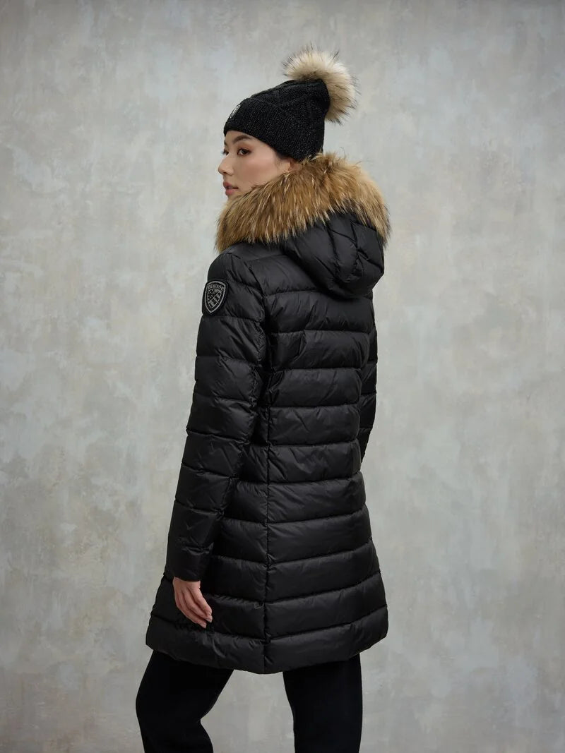 PIUMINO LUNGO CON PELLICCIA