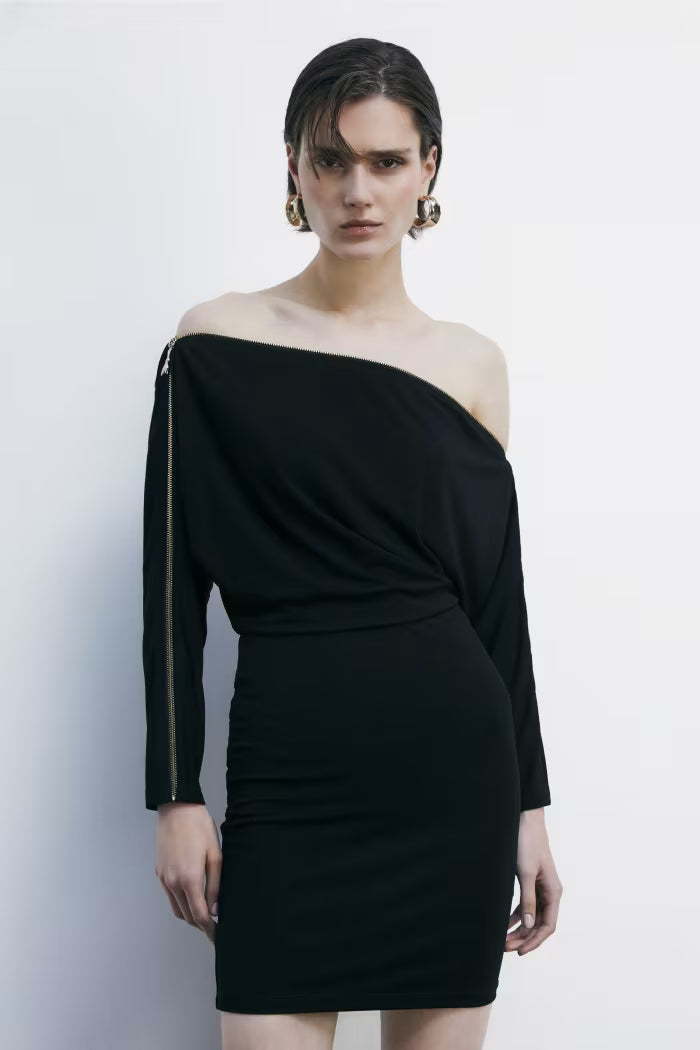 Abito mini full zip in jersey stretch Patrizia Pepe