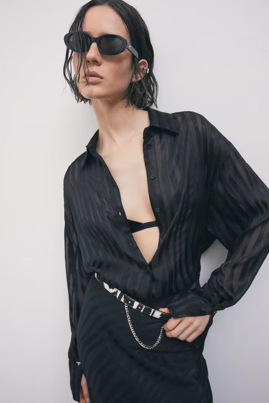 CAMICIA OVERSIZE TRASPARENTE PATRIZIA PEPE