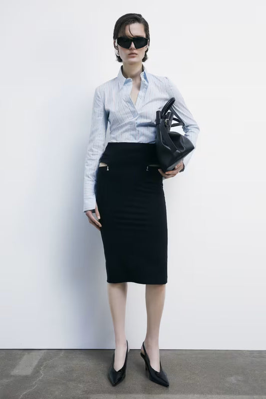 Camicia body a manica lunga a righe Patrizia Pepe