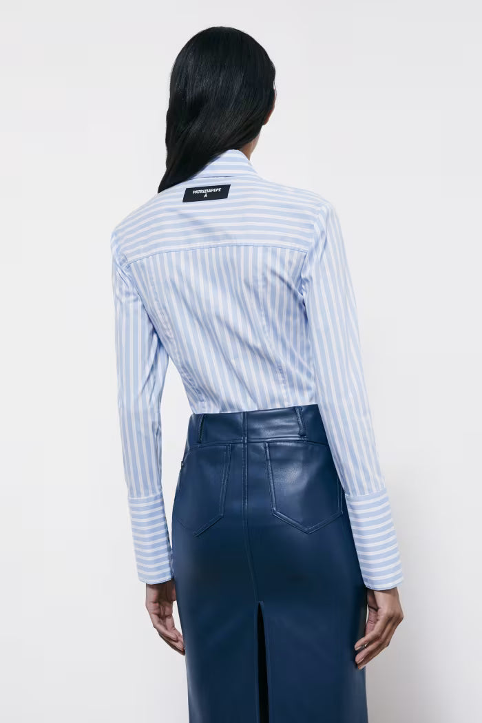 Camicica slim fit in popeline a righe Patrizia Pepe