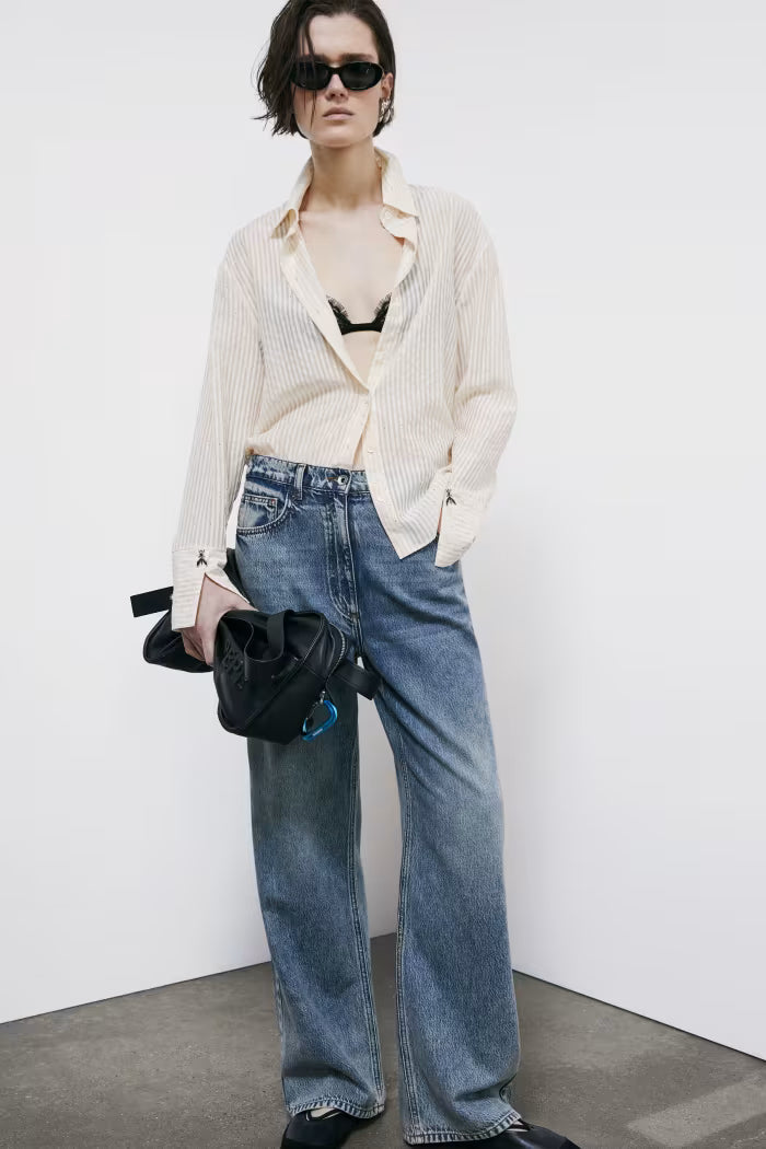 Camicia fluida a righe con brillantini Patrizia Pepe