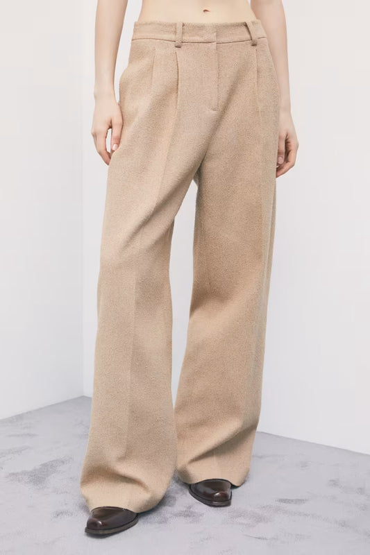 PANTALONI IN MICROBOUCLÈ CON PINCES PATRIZIA PEP
