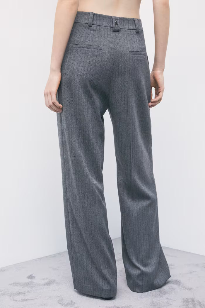 PANTALONI GESSATI CON DOPPIA PINCES PATRIZA PEPE