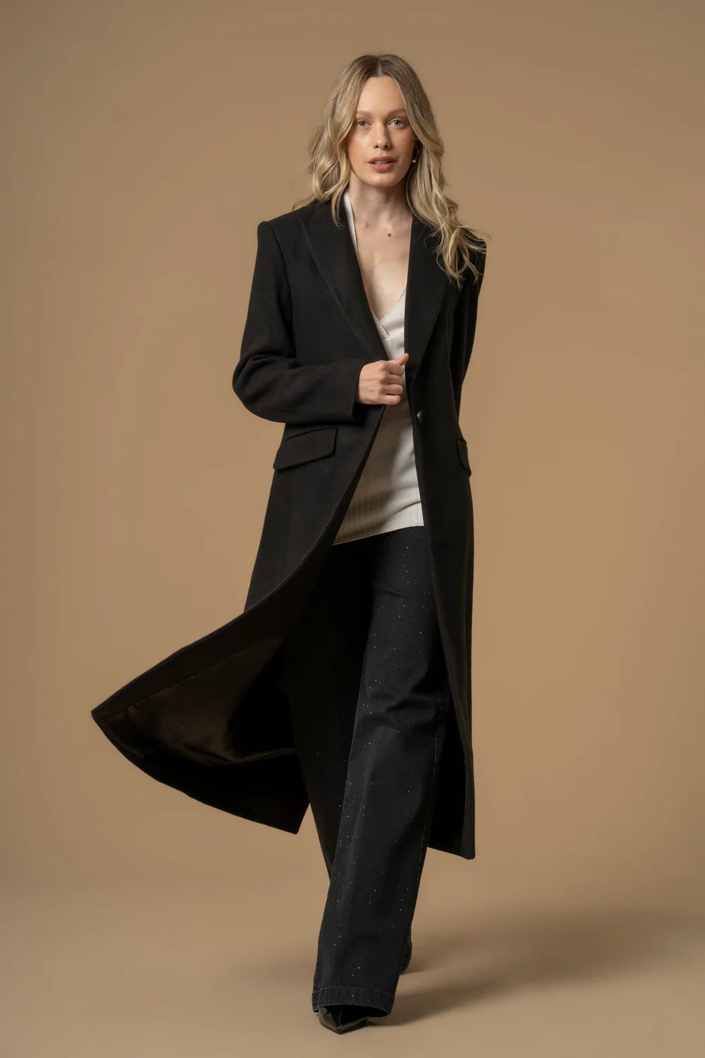 Cappotto lungo con tasche e pattina Kocca