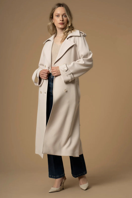 Cappotto doppiopetto con cintura Kocca