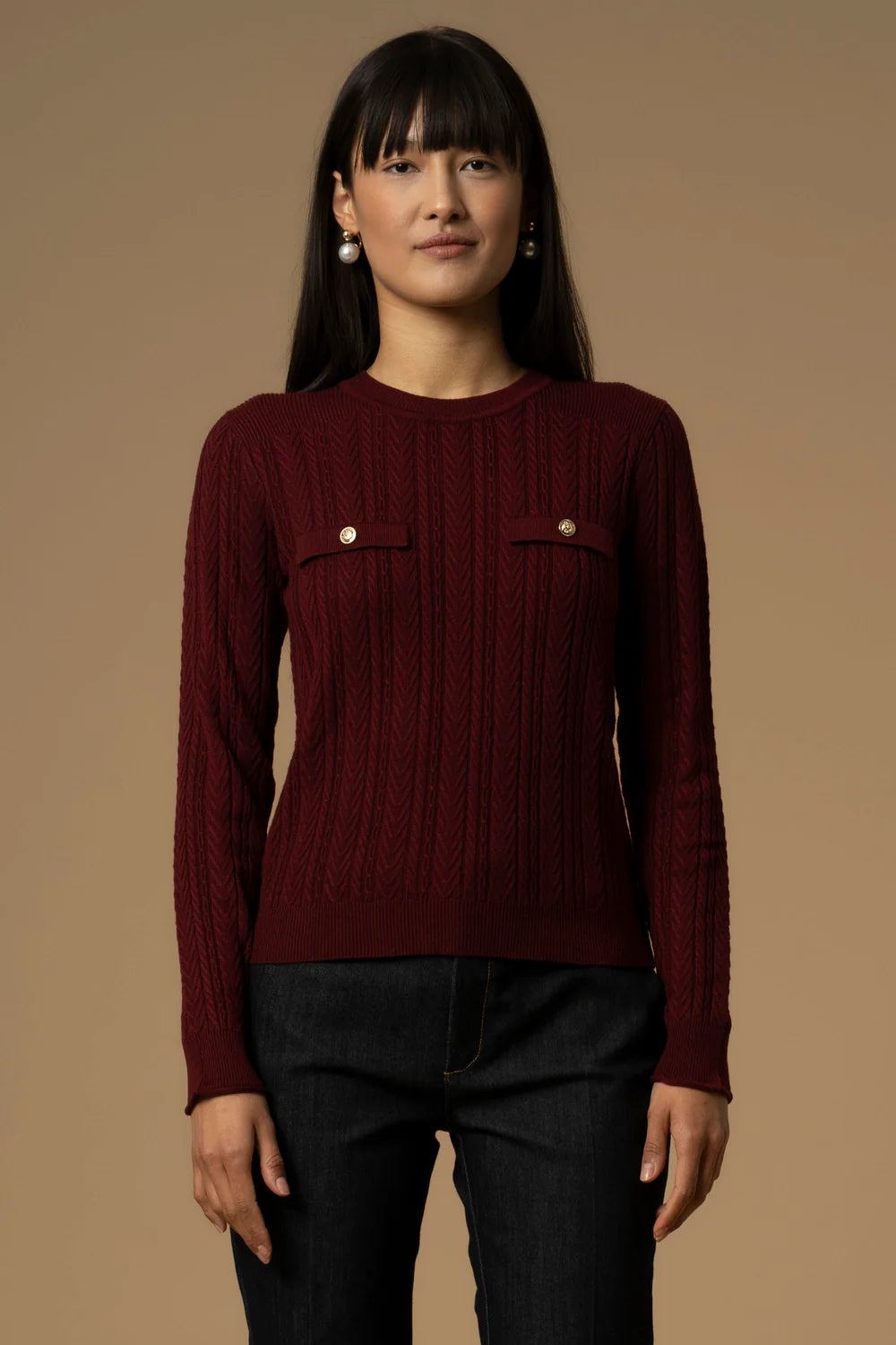 Maglia crop con fantasia a trecce Kocca