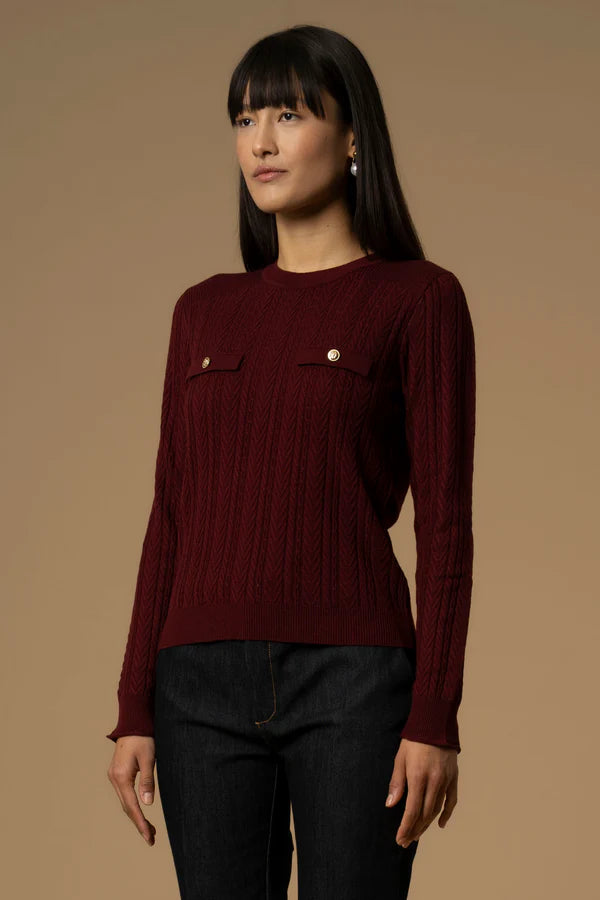 Maglia crop con fantasia a trecce Kocca