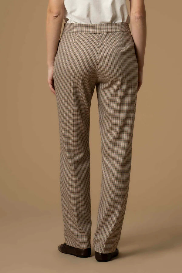 Pantaloni in pied de poule con piega Kocca