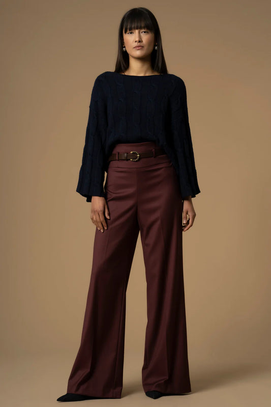 Pantaloni con fascia alta in vita e cintura Kocca