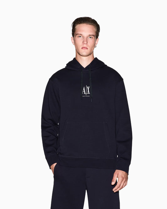 Felpa con cappuccio con logo ricamato Armani Exchange
