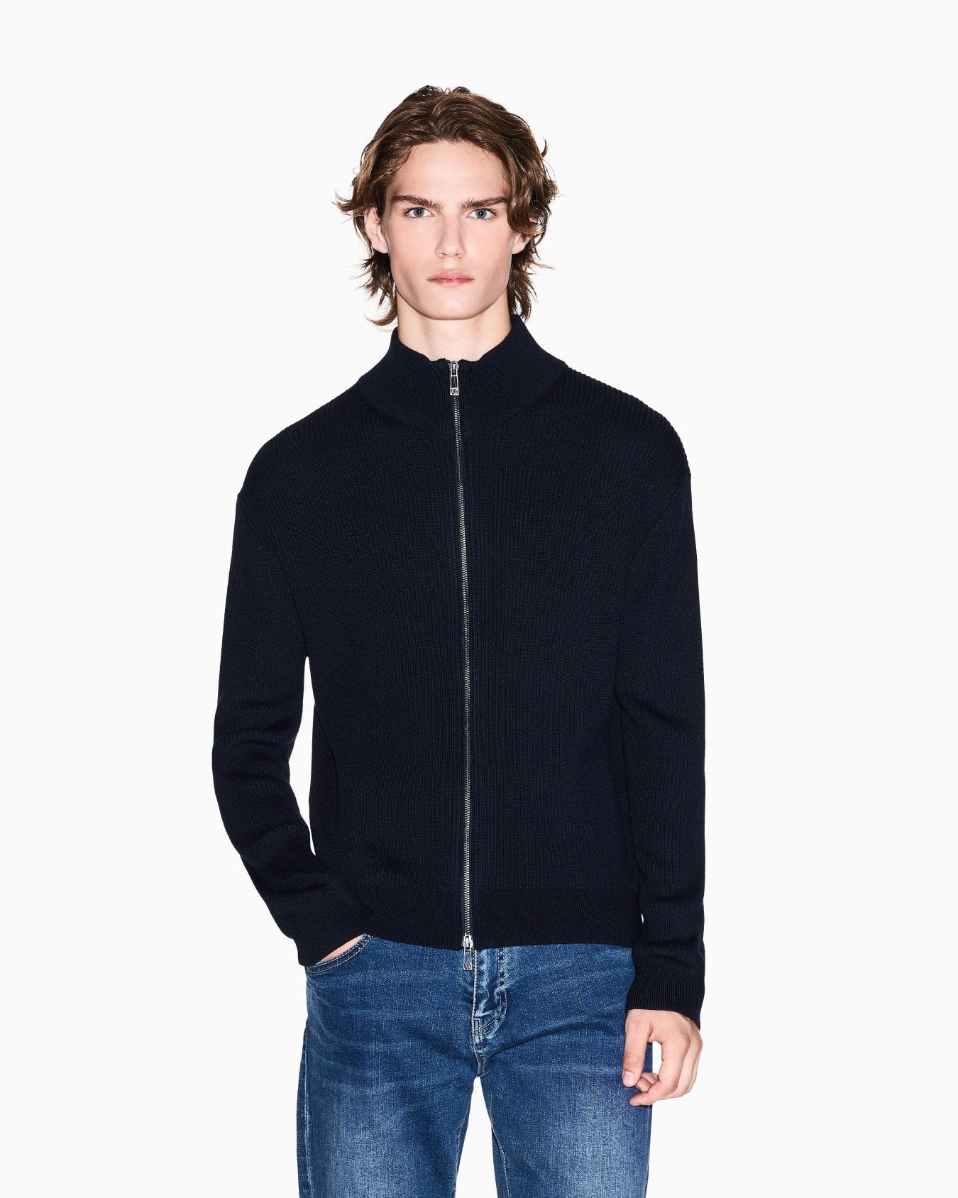 Cardigan fullzip a costine Armani exchange