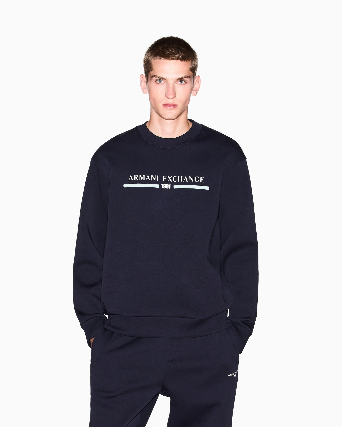 Felpa girocollo con logo Armani Exchange