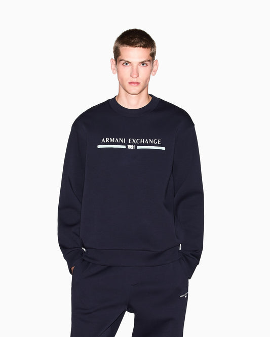 Felpa girocollo con logo Armani Exchange