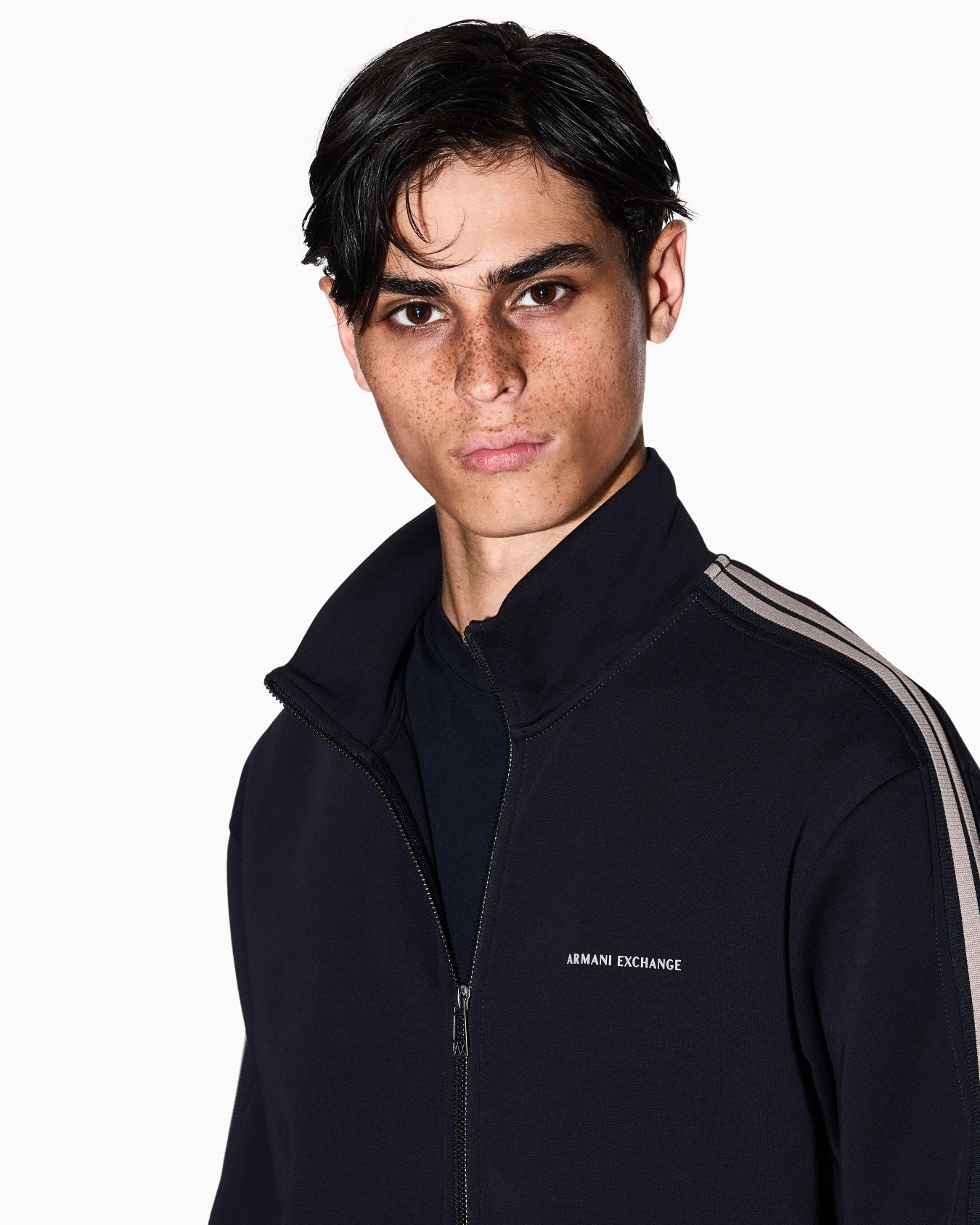 Felpa fullzip con bande a contrasto Armani Exchange