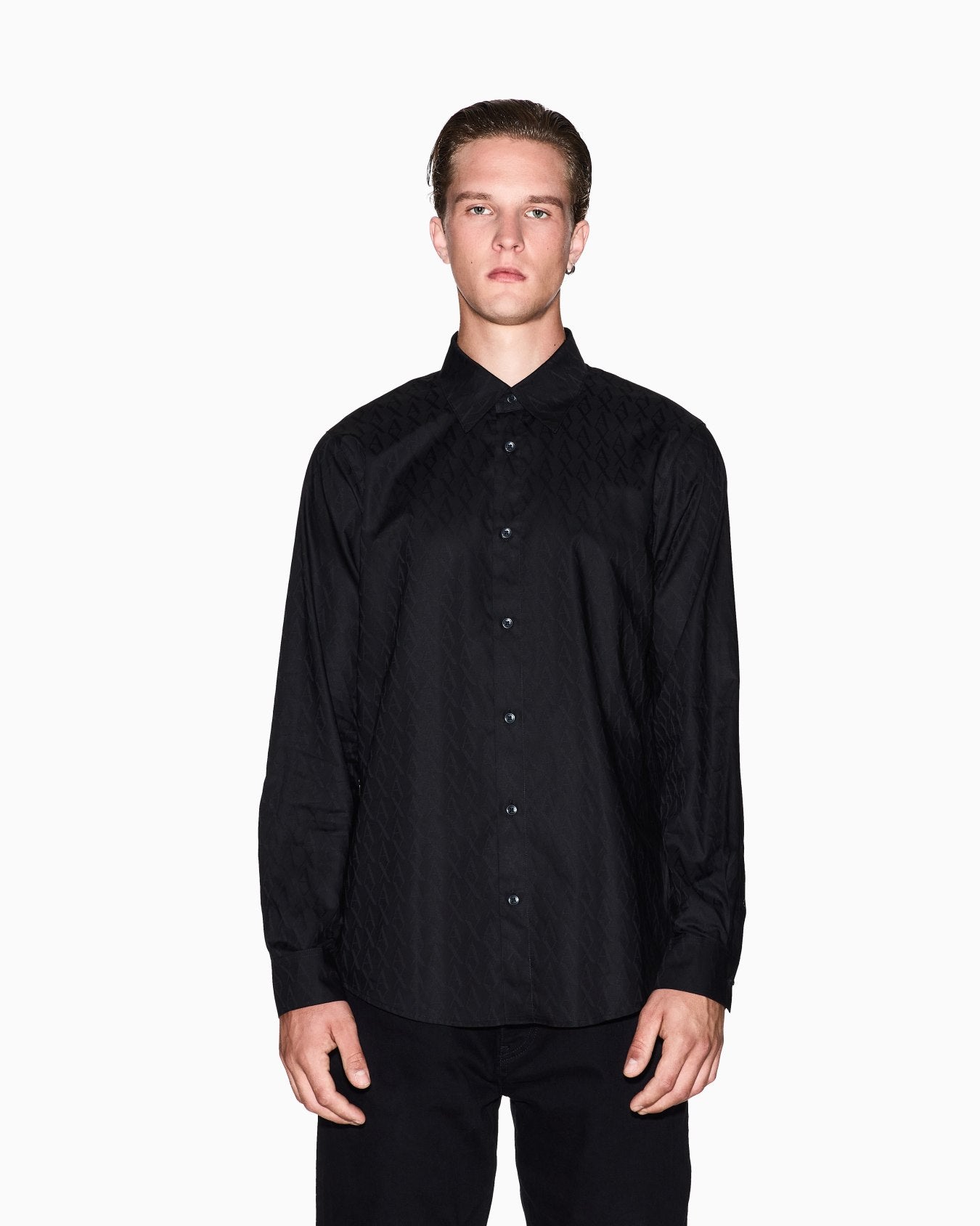 Camicia regular fit in cotone jacquard Armani Exchsnge