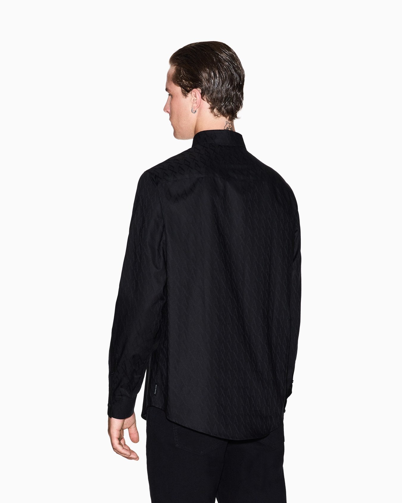 Camicia regular fit in cotone jacquard Armani Exchsnge