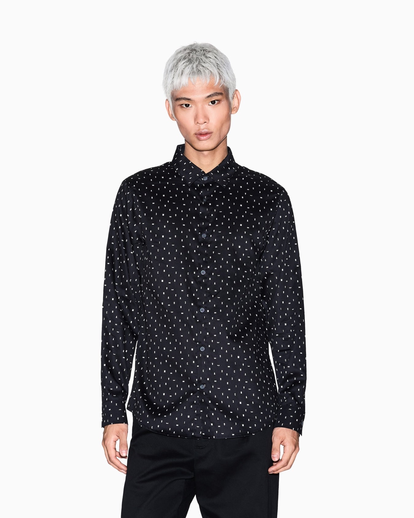 Camicia regular fit logo lettering Armani Exchange