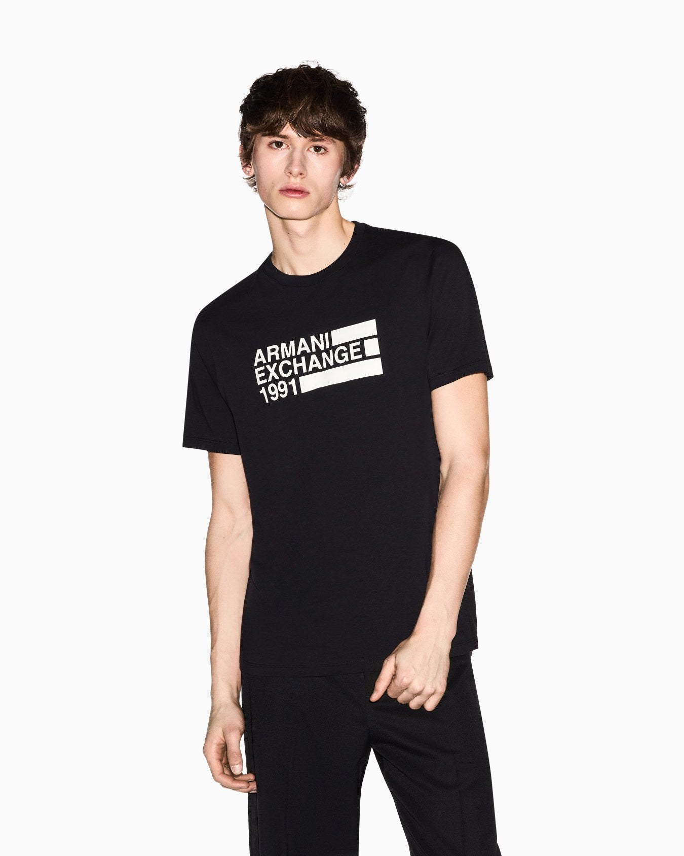 T-shirt Slim Fit in Jersey di Cotone Classico Armani Exchange