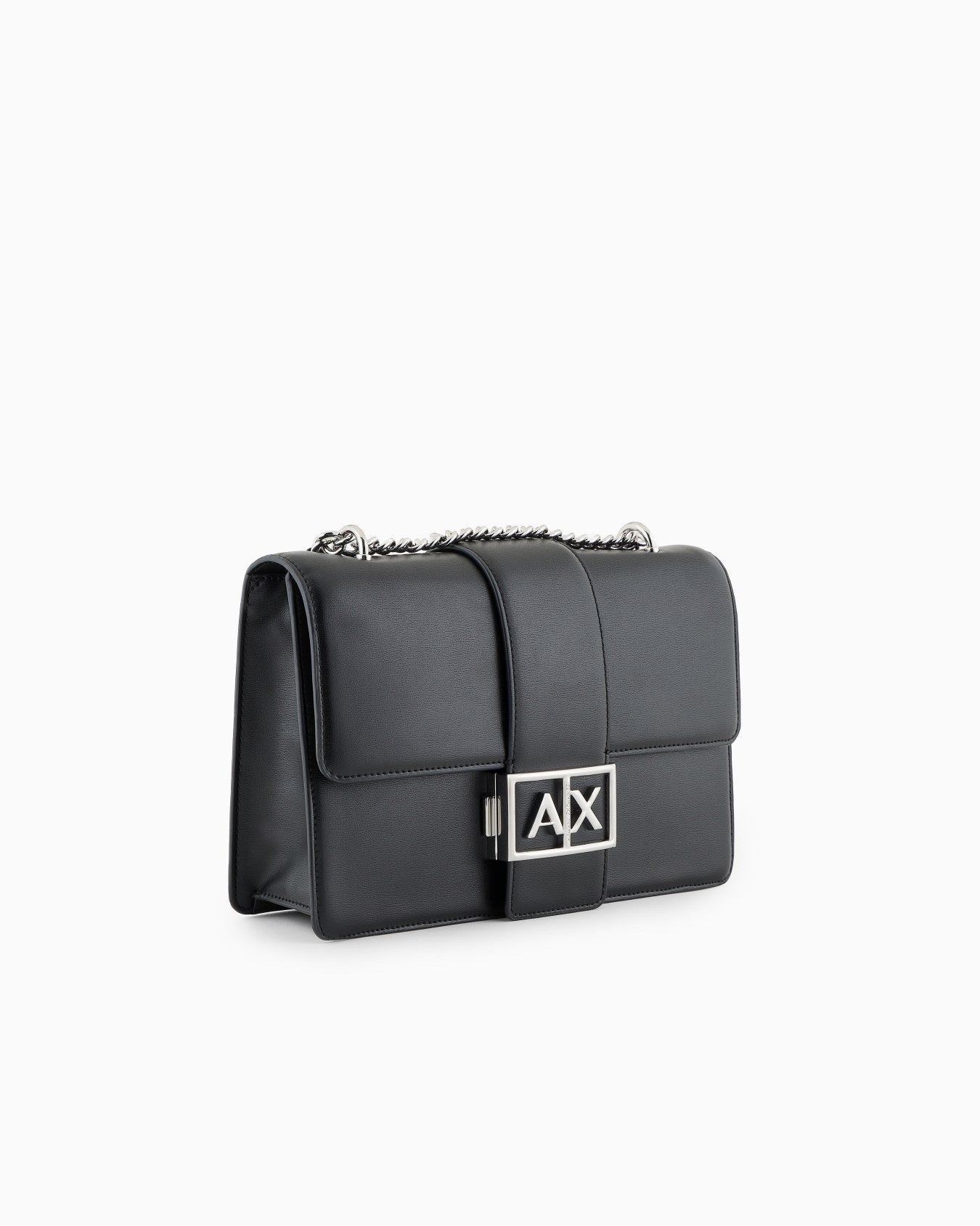 Borsa a spalla con logo in metallo Armani Exchange