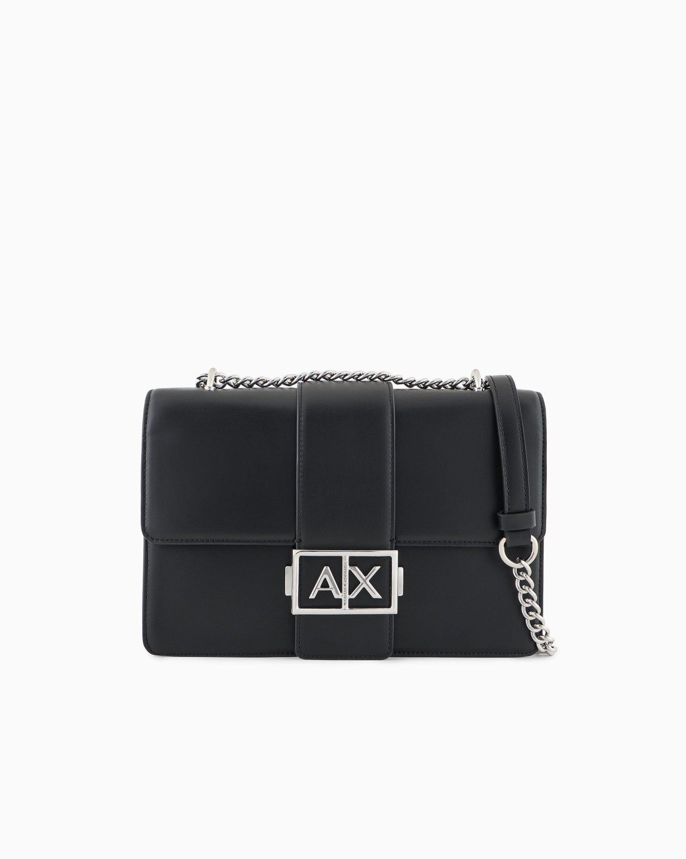 Borsa a spalla con logo in metallo Armani Exchange